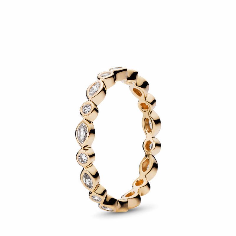 Pandora Australia AlluStackable Ring Brilliant Marquise Stackable Ring - 14k Gold | DKZLPQ198